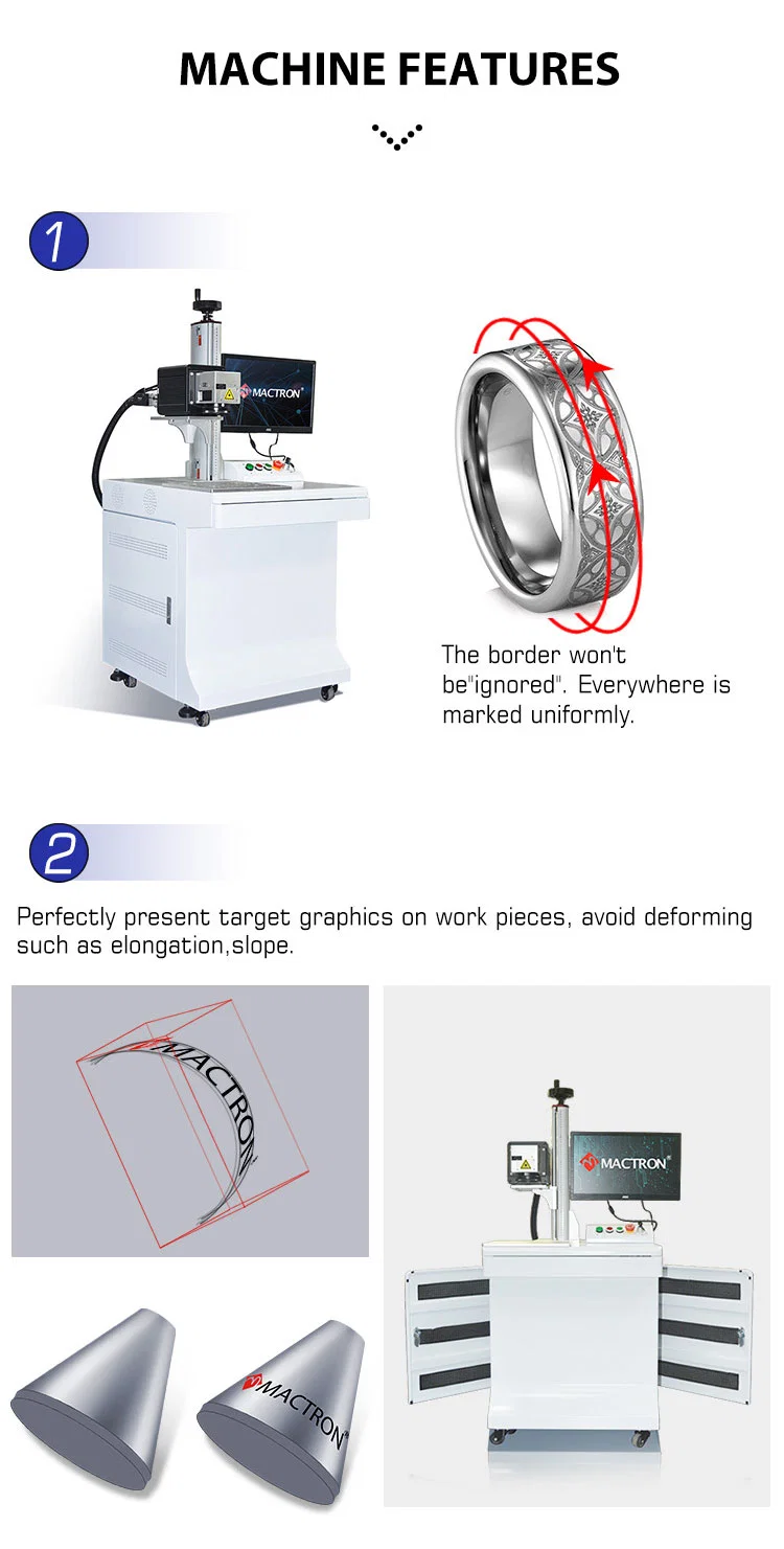 20W Closed Cabinet Dynamic Focusing Fiber Laser Marking Machine for Nonmetal and Metal