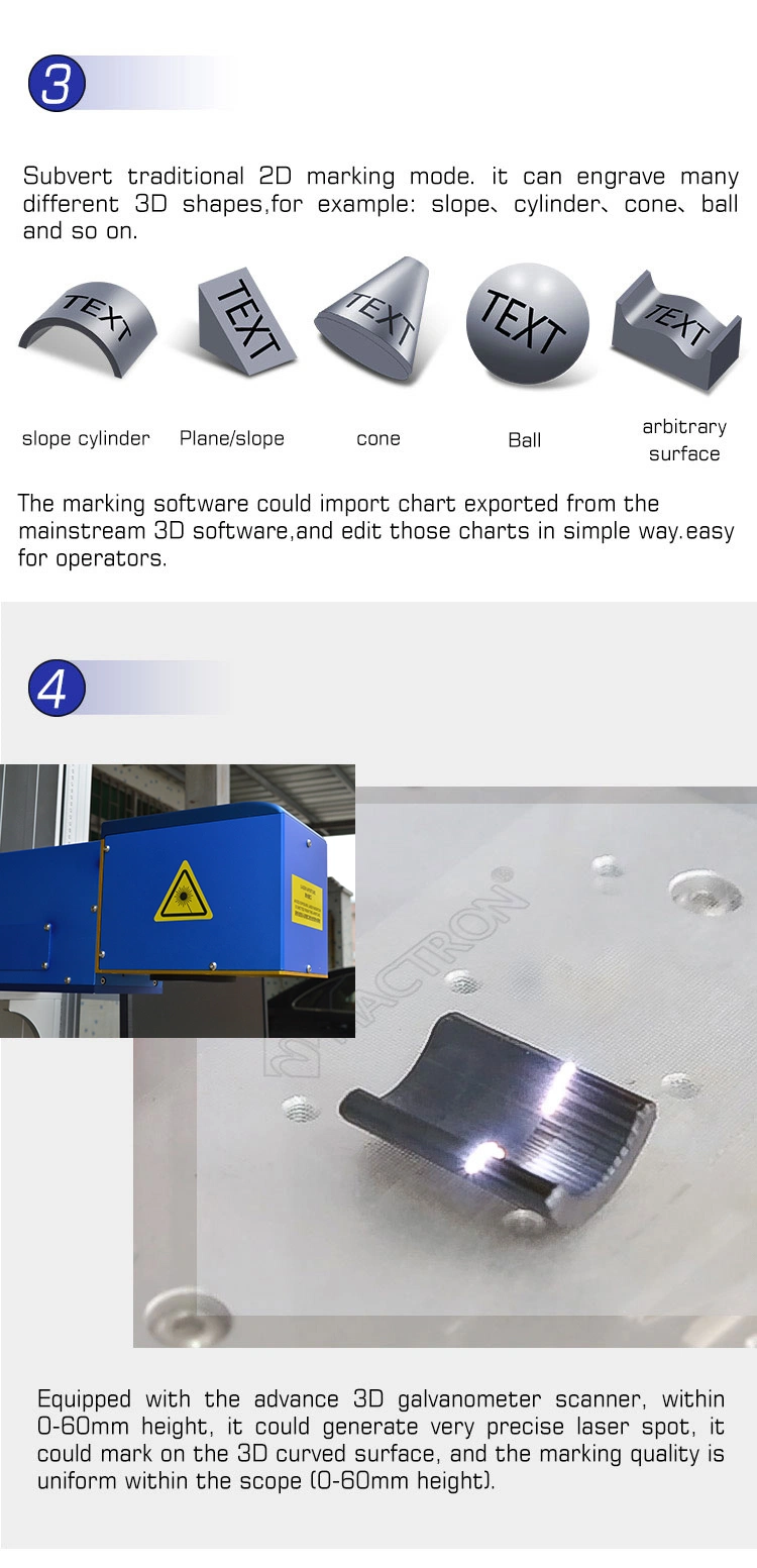 20W Closed Cabinet Dynamic Focusing Fiber Laser Marking Machine for Nonmetal and Metal