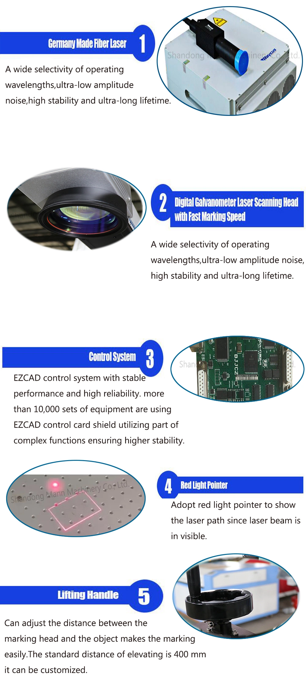 30W Plastic Buttons Laser Marking Machine with Ipg Laser Source