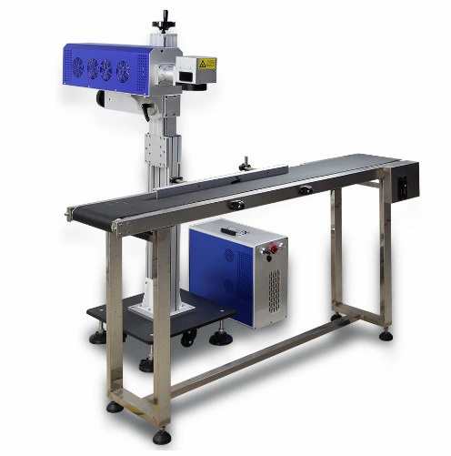 20W 30W 50W Flying CO2/UV/Fiber Laser Marking Machine with Convey Belt