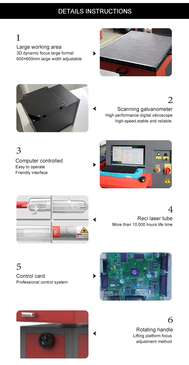 Lihua 100w 3d Dynamic Galvo Head Textile Leather Jeans Plastic Wood Paper Hs Code Co2 Laser Marking Machine