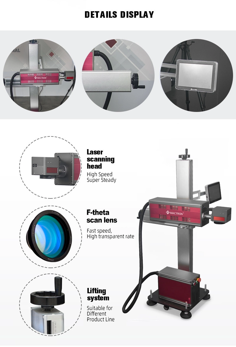 China Flying CO2 Laser Marking Machine on Plastic Price