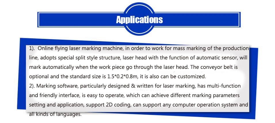 CO2 Fly Laser Marking Machine for Cable with Conveyor Belt