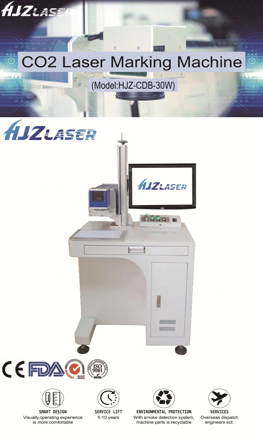 Big Size Product and Running Automatic CO2 Laser Marking Machine