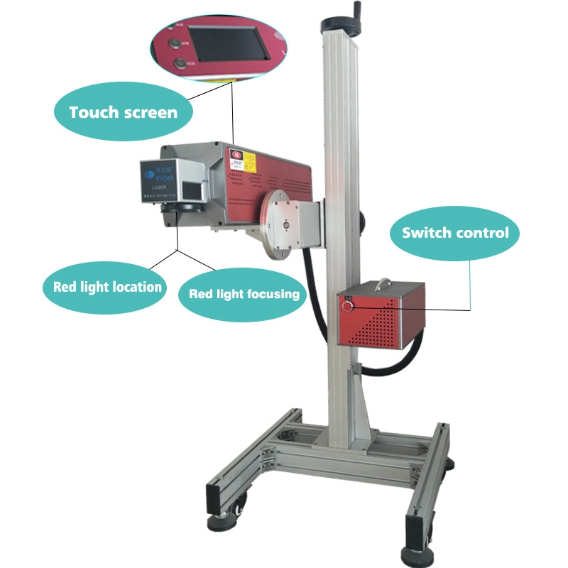 CO2 Touch Screen on-Line Flying Laser Marking Machine for PVC/Cable/Bottle/Leather/Watch