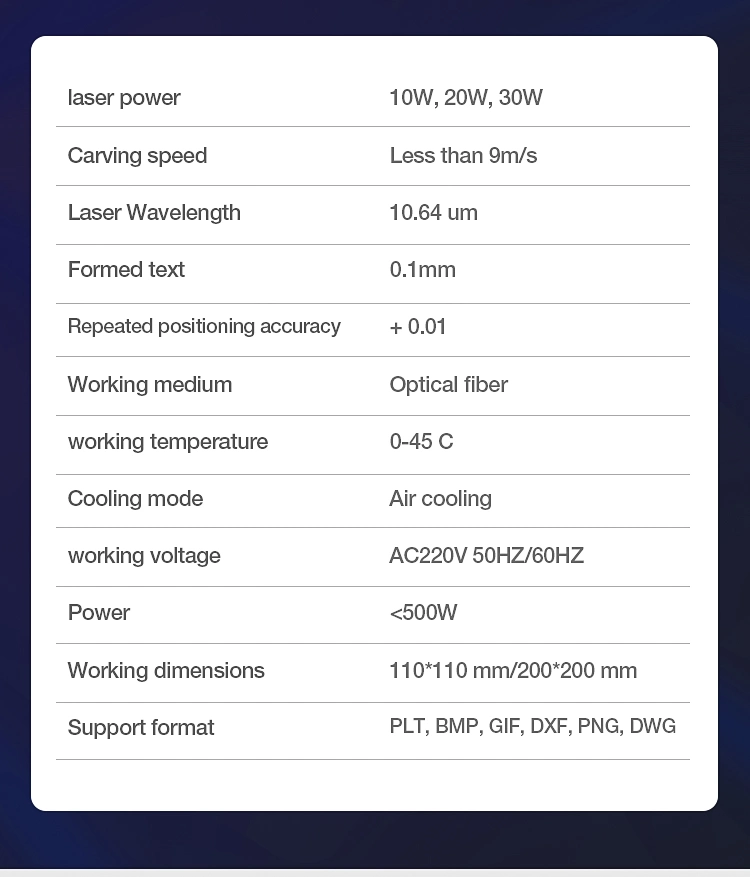 20W/30W/50W/ 3D/ UV/CO2/ UV Fiber Laser Marking Machine for Steel, Aluminum