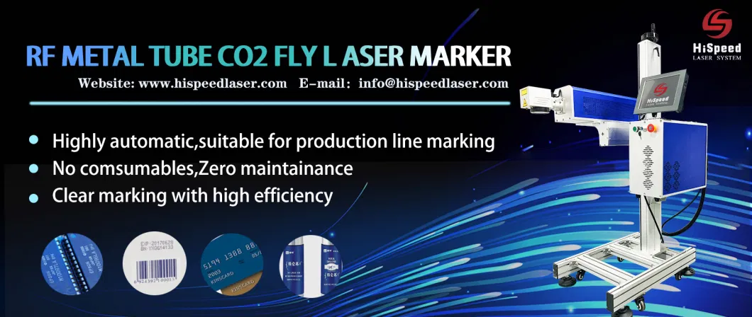 Fast Speed Flying CO2 Laser Marking Machine for Pet Bottle Laser Marking MFC Date Barcode with Good Price Hispeed Laser