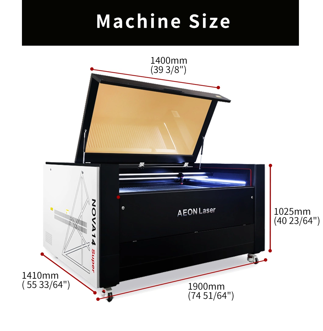 Aeon 63&quot; X 39&quot; 1490 9014 Fiber Laser Marking Machine with Ruida Control Lightburn Software Compatible with Windows, Mac Osx, Linux 100W 130W 150W RF30W/60W