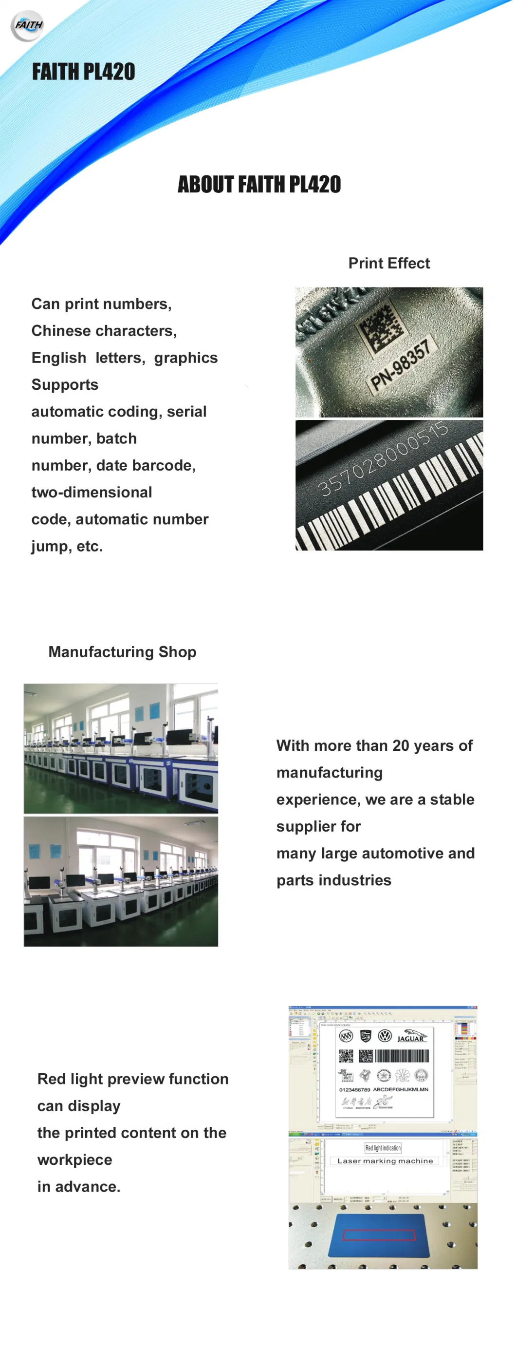 Faith 60 Watt CO2 Laser Tube for Laser Engraving Machine