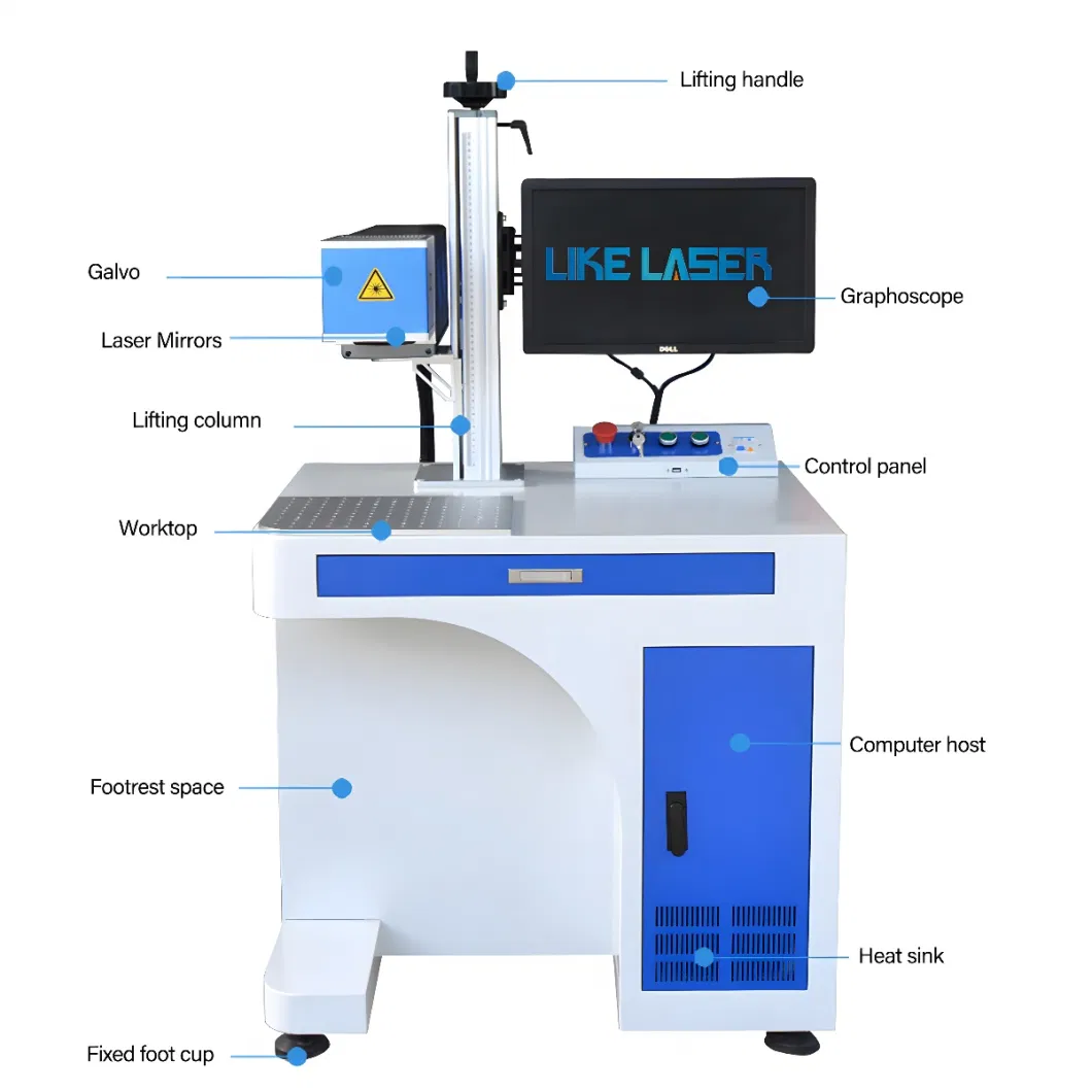 Cheap 20mm Galvo Head CO2 Fiber Laser Marking Machine for Coffee Mugs Powered Coated Tumblers Engraving