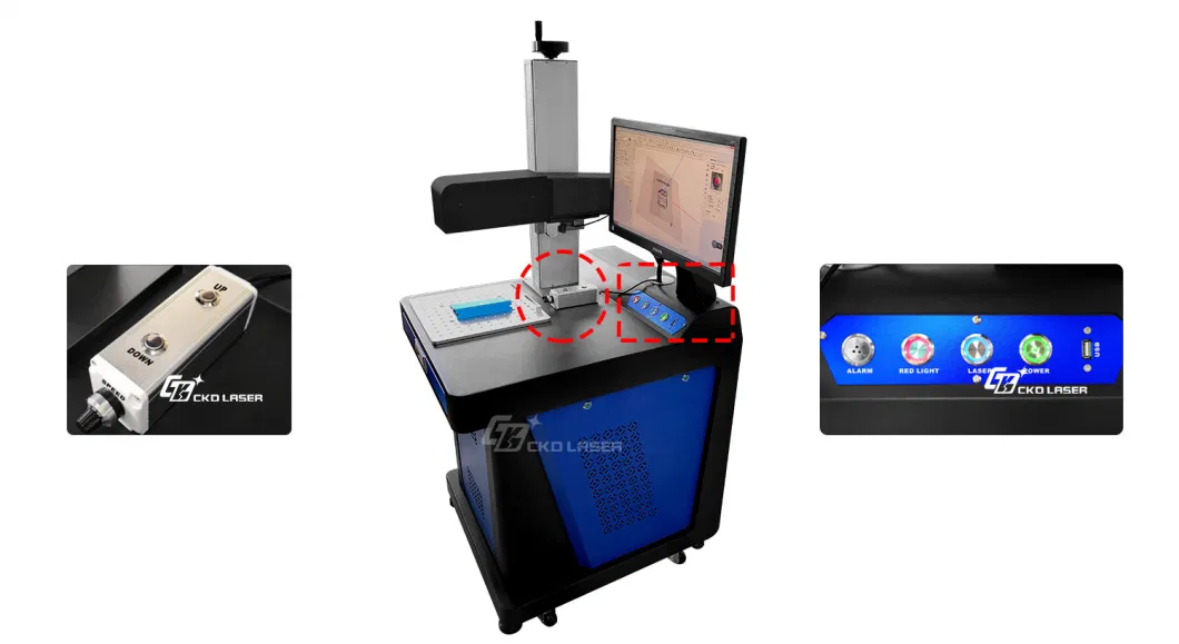 CO2/UV Online Fly Laser Marker Laser Engraving 3D Printing Machine Fiber Laser Marking Machine with Convey Belt for Key Phone Case Cable PCB Plastic Metal