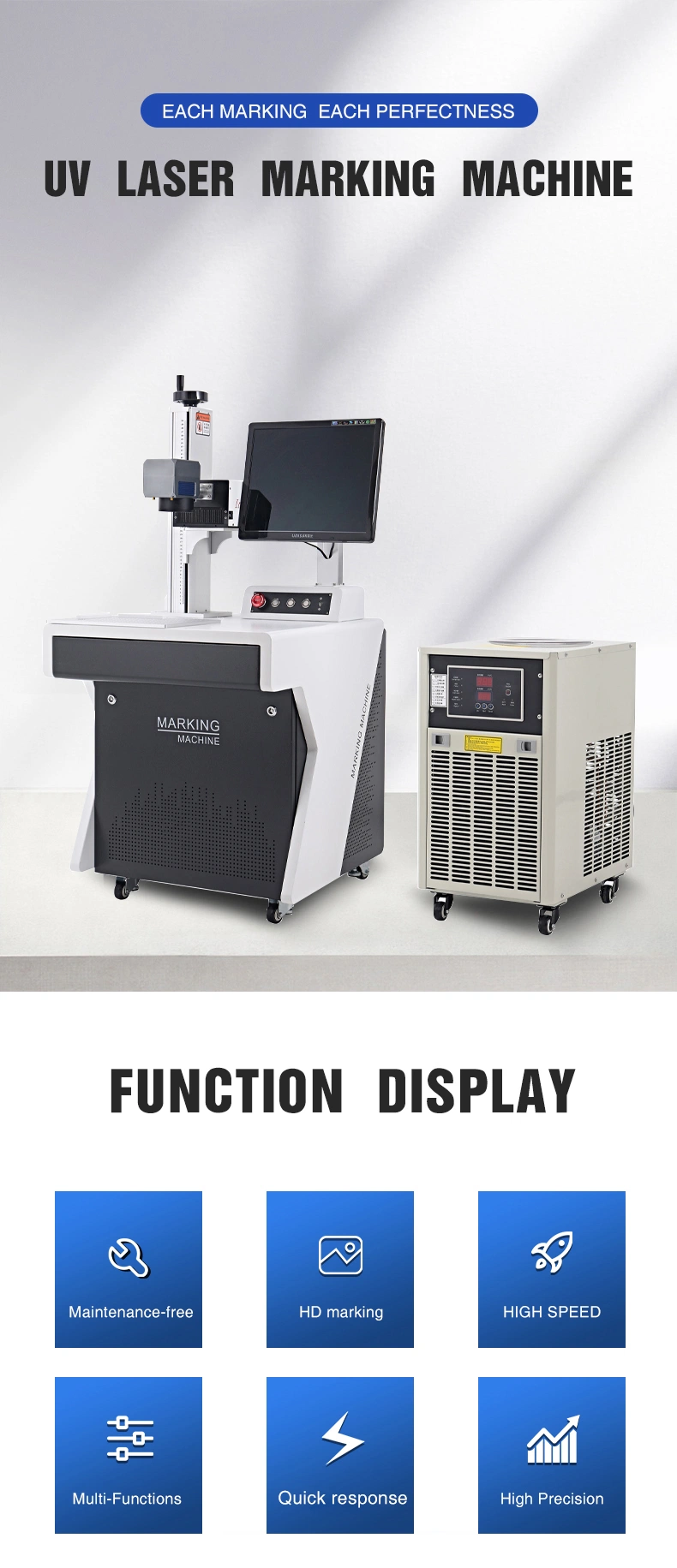 Pipeline/Plastic Tube UV Laser Marking Machine/UV Laser Marker/UV Laser Equipment 5W