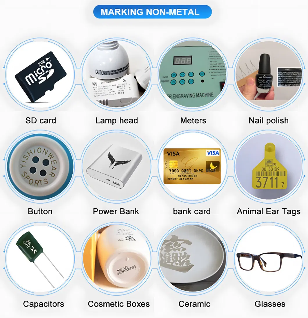 20W 30W 50W 80W 100W Optical Fiber Laser Marking Tabletop Type Suitable for Metal Marking Engraving and Cutting 3D