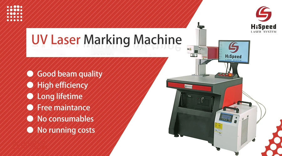 Hispeed UV Laser Marking Machine 1.5W 5W 8W for Glass Factory Price