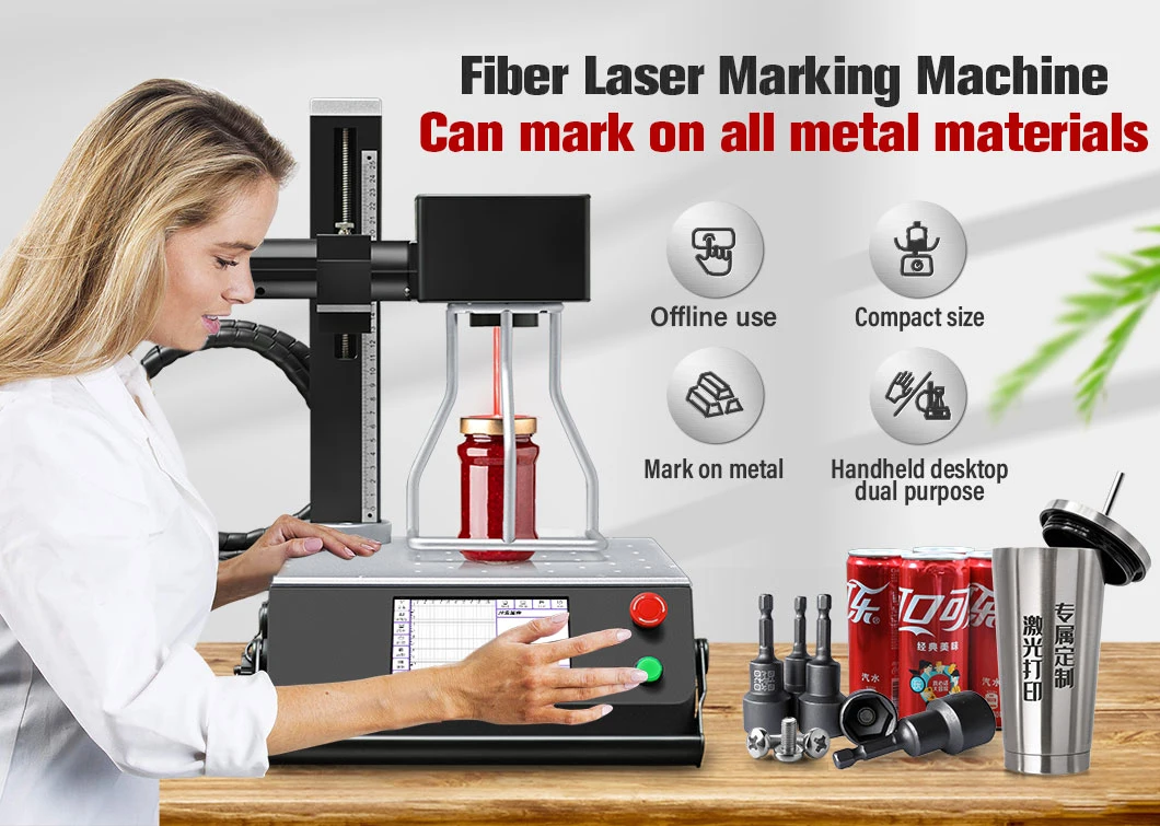 20W Fiber Laser Marking Metal Portable Laser Marking Mini Fiber Laser Marking Machine 60 Watt Fiber Engraving Laser