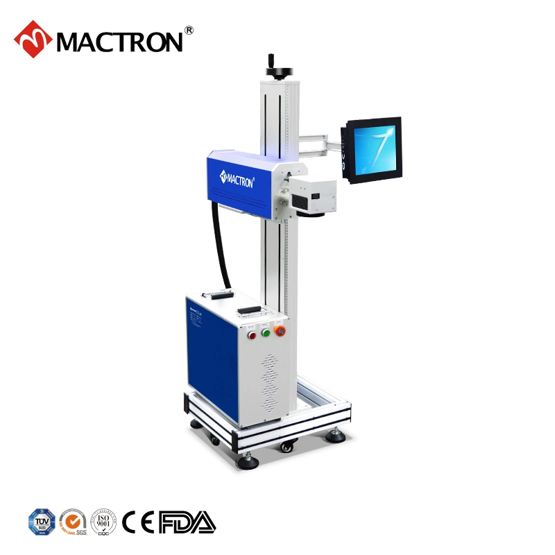 High Precision Plastic Rubbery Laser Marking Machine with Converyor Belt