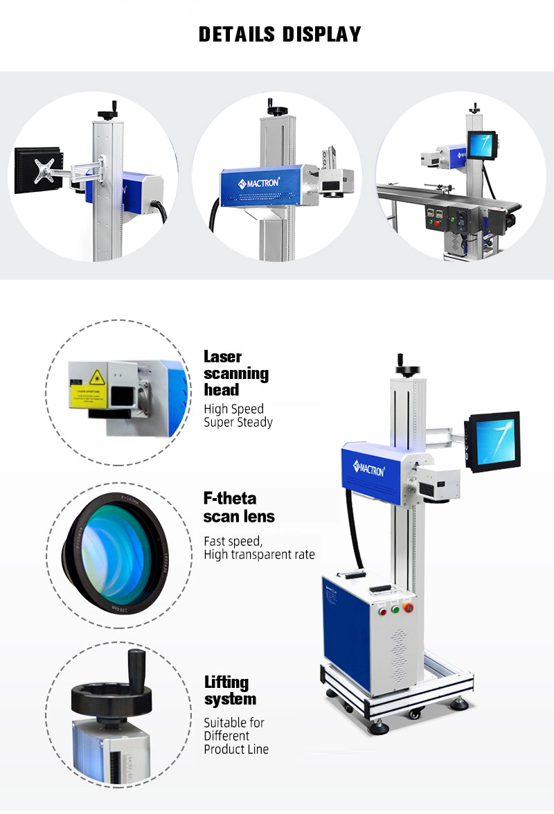 Wholesale Price 30W 60W Flying CO2 Laser Marking Machine with Conveyor