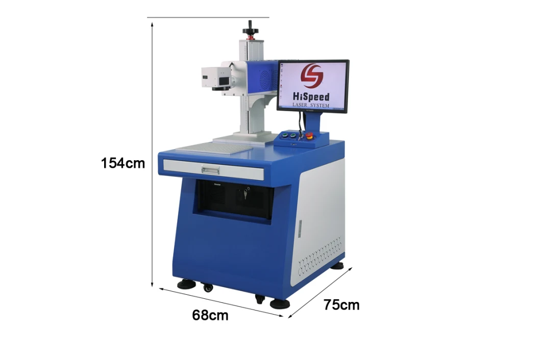 Hispeed CO2 Laser Marking Machine CO2 Engraving Machine for Nonmetal Application Wood, Acrylic, Paper, Leather