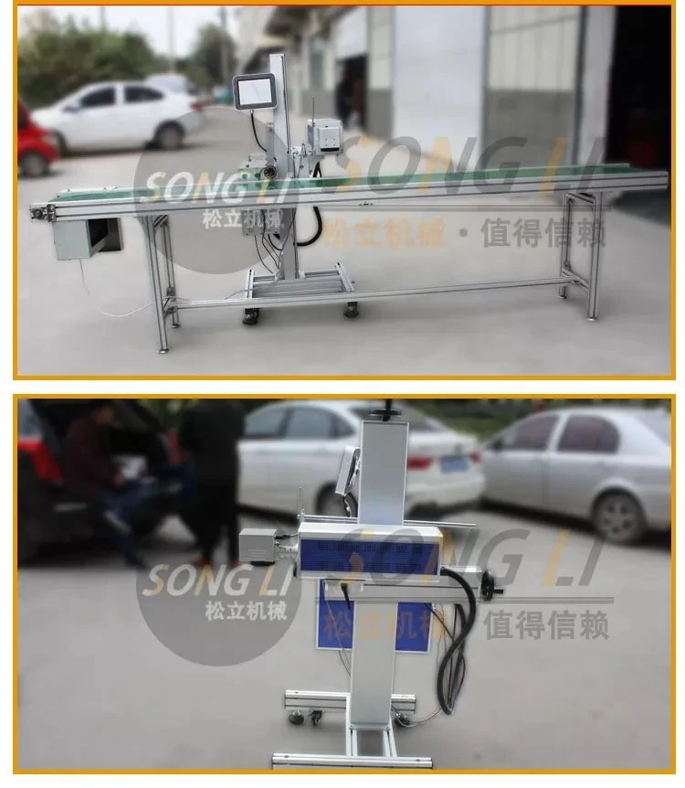 Online Flying Production Line CO2 Laser Marking Machine for Deep Engraving Printing on Plastic Pipe Package Date Coding