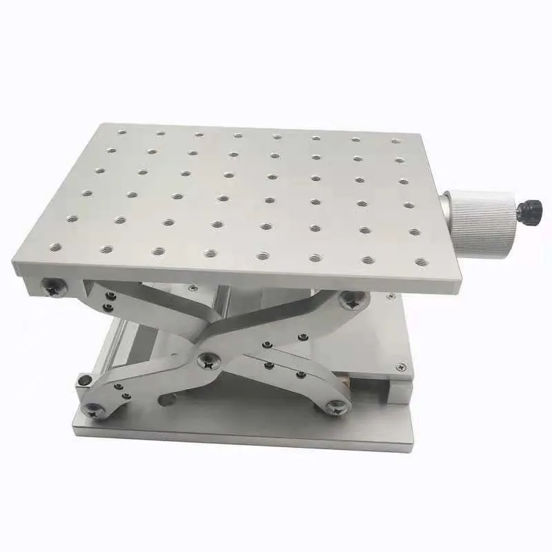 Laser Marking Machine Lift Platform 200X200mm One Dimensional Stainless Steel Adjustable Manual Lifting Table