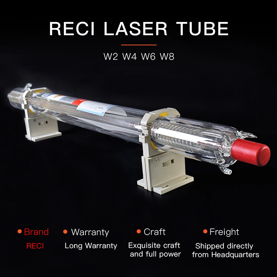 Laser Tube Reci W2 100W CO2 Lamp Dia 80mm S2 Z2 V2 for 80W 90W Engraver Marking Machine Matching with Dy13 Laser Power Supply