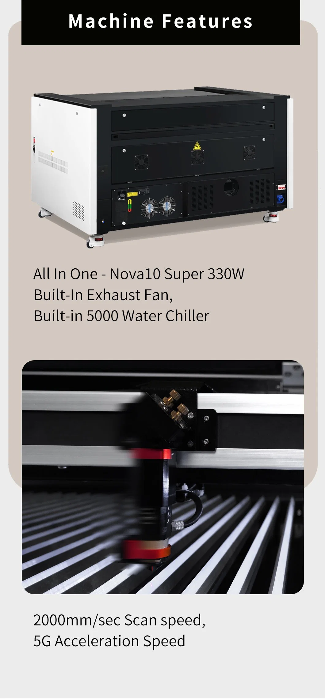 Factory Selling CO2 80W 100W RF30W/60W Autofocus WiFi Fiber Laser Marking Machine for Leather Crystal Fabric Stone Paper Rubber Cardboard 1070 1490 1610