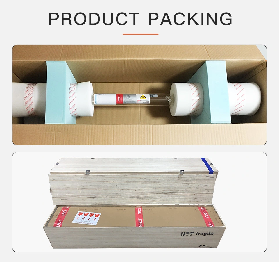 New Reci CO2 Laser Tube T1 75W Dia 65mm Wooden Packing Carving for CO2 Laser Lamp Engraving Machine Marking Cutter Spare Parts