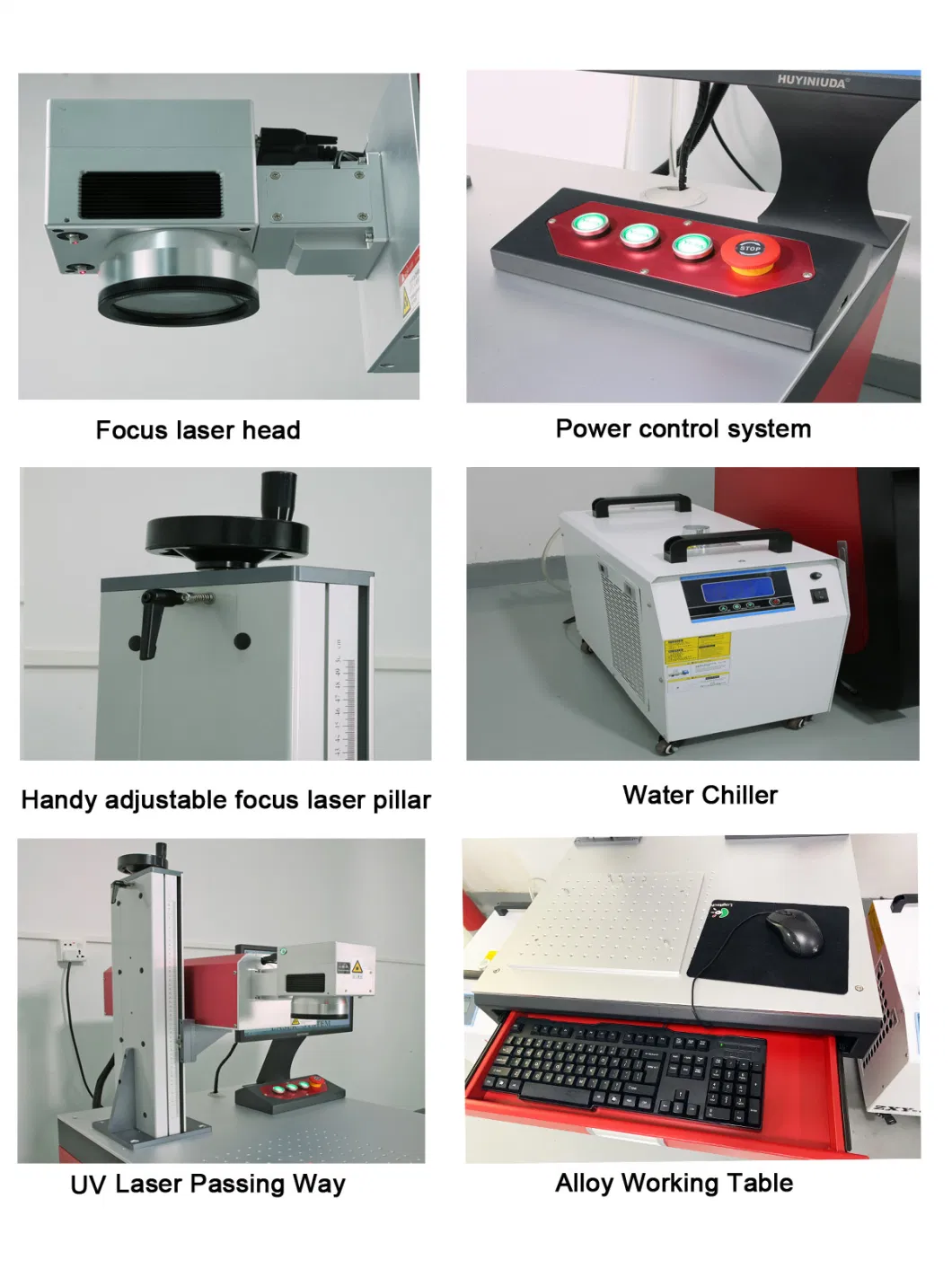 Stable Performance Maintenance Free Desktop 0.6mm Beam Diameter Semiconductor Pulse Keyboard UV Laser Marker