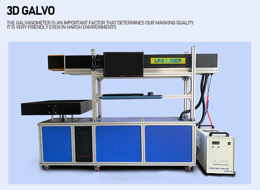 80W 100W 130W CO2 Galvo Laser Marking Machine for Glass Tube Ceramics Crystal Engraving