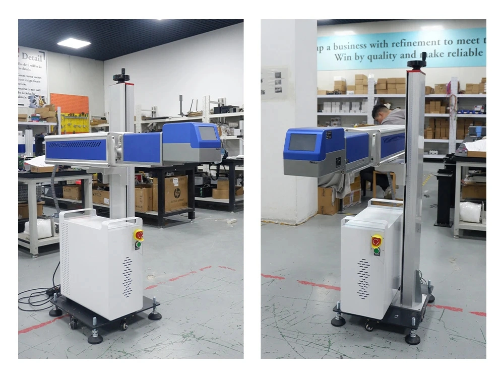 30W 40W 60W Large Format CO2 Flying Laser Marking Machine Assembly Line Batch Marking