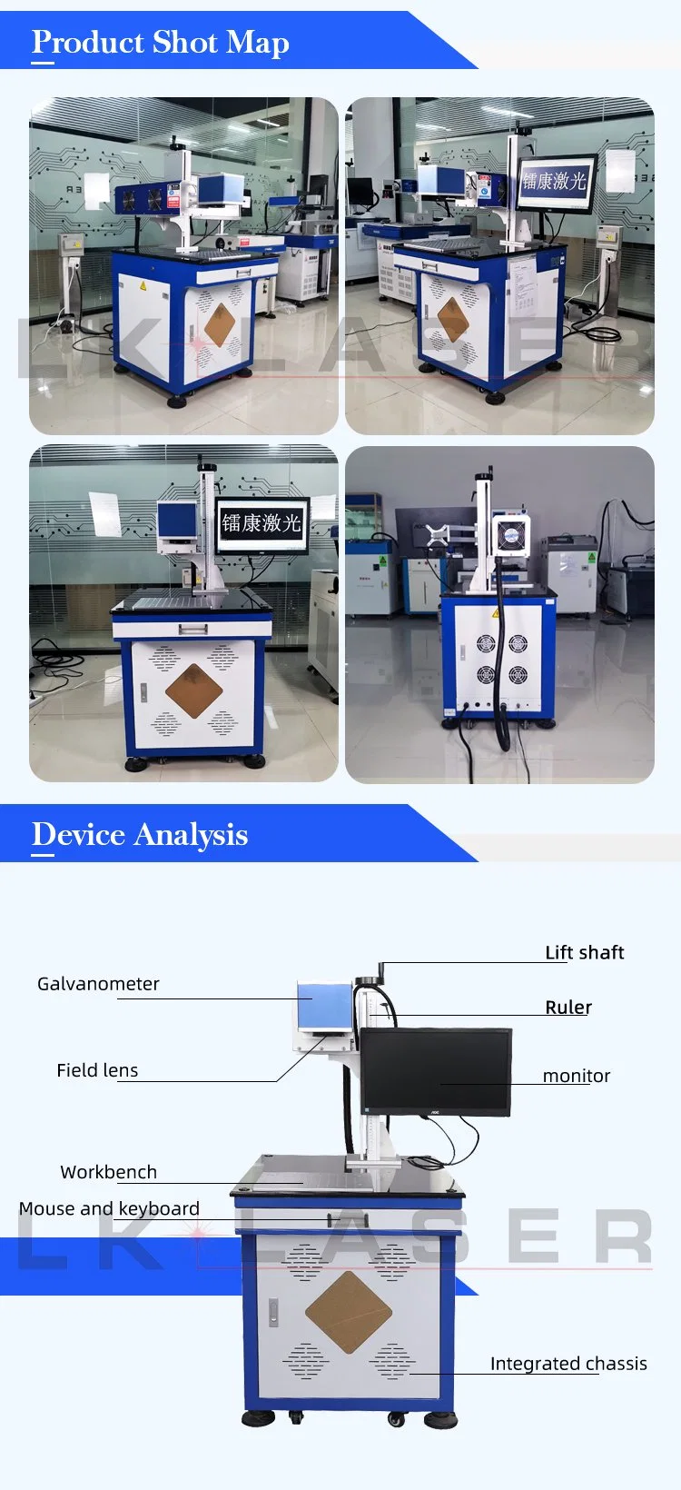 Desktop CO2 Laser Marking Machine Price 30W 50W for Nonmetal