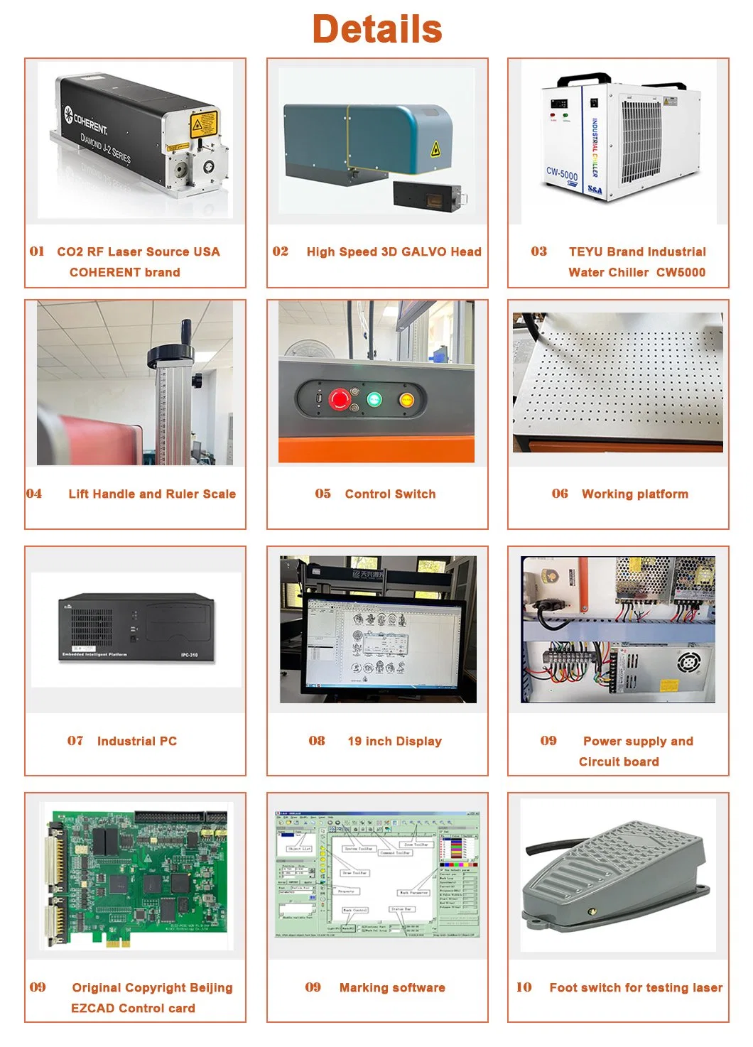 Factory Supply 150W 3D Dynamic RF CO2 laser Marking Machine Price for Paper Laser Marking Engraving