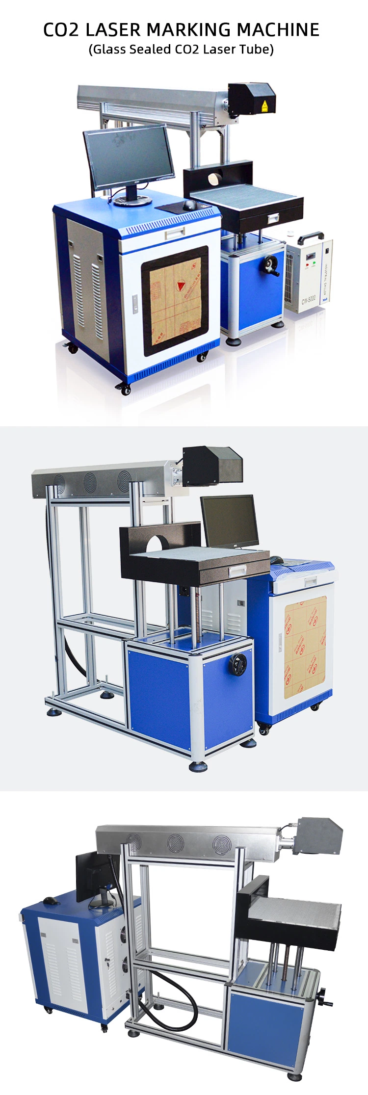 High Speed CO2 Glass Tube Laser Marking Machine on Ceramics