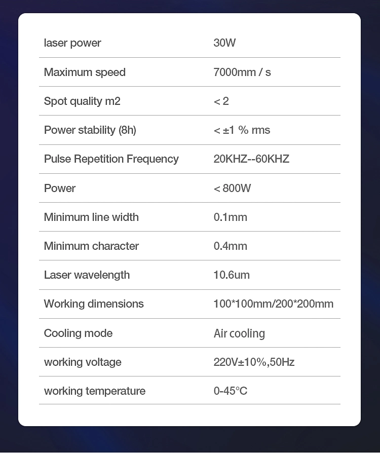 20W30W50W High Quality Cheap CO2 Desktop Portable Laser Marking Machine Price