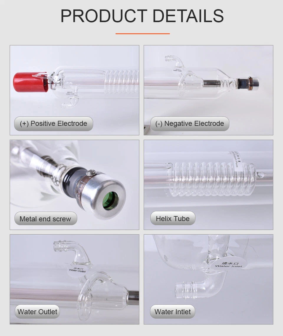 Laser Tube Reci W2 100W CO2 Lamp Dia 80mm S2 Z2 V2 for 80W 90W Engraver Marking Machine Matching with Dy13 Laser Power Supply