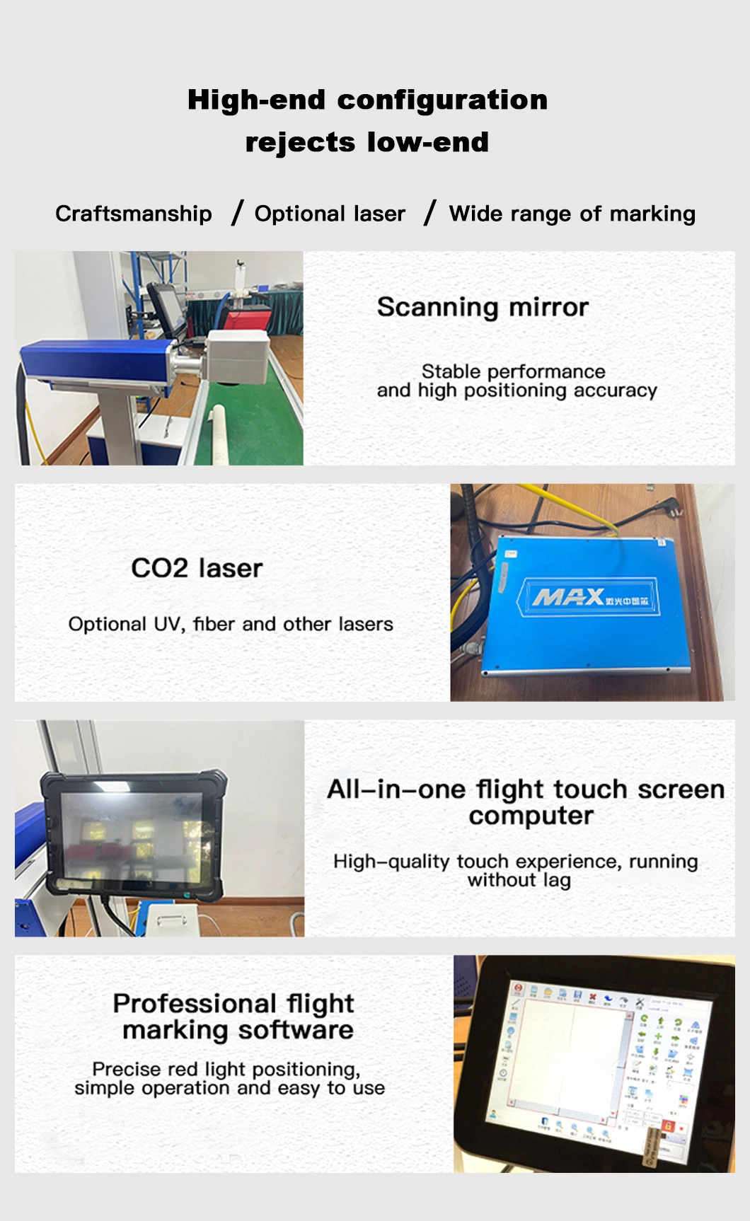 High Speed 20W 30W 50W 100W Flying Online Fiber CO2 UV Laser Engraving Marking Machine Price Metal Marking Machine Metal Tag Marking Machine