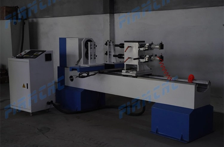 Firmcnc Two Axis Automatic Baseball Bat CNC Wood Turning Lathe for Sale