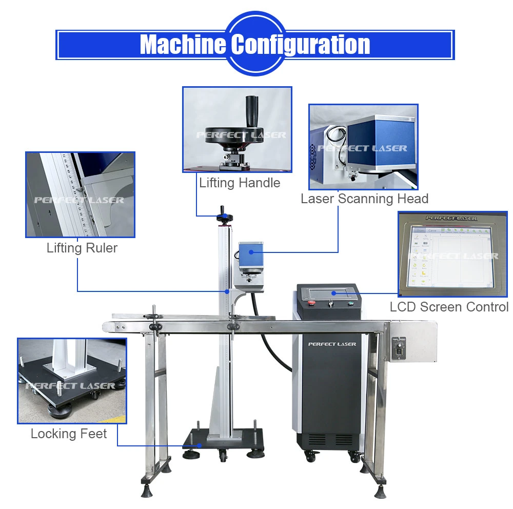Perfect Laser - Date Online Flying CO2 Laser Marking Machine for Wood Plastic Leather