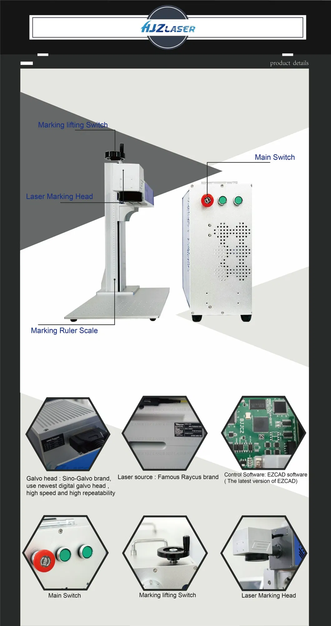 New Design Flying CO2 Fiber UV Laser Marking Machine for Sale
