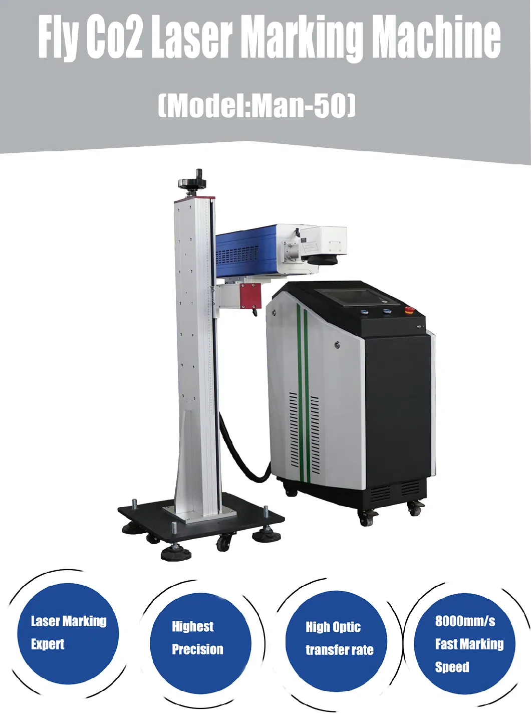 50W Wholesale Flying CO2 High Speed Online Laser Marking Machine/Laser Equipment