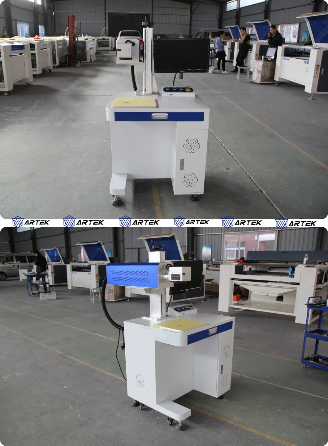 Desktop RF 20W 30W 50W 60W CO2 Galvo Laser Marking Machine for Pet Bottles Leather Wood