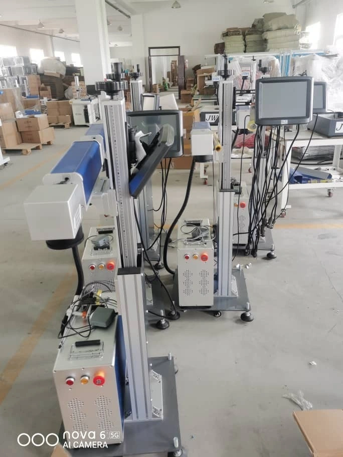 Flying Fiber CO2 Laser Date Number Printing PVC Pipes Aluminum Cans Medicine Package Laser Marking Printer Laser Marking Machine Nameplate Printing Machine