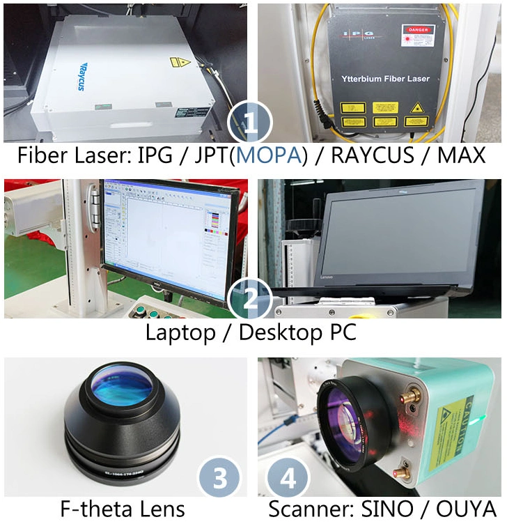 Portable Type 20W 30W 50W 100W Fiber CO2 Laser Marking Machine Price