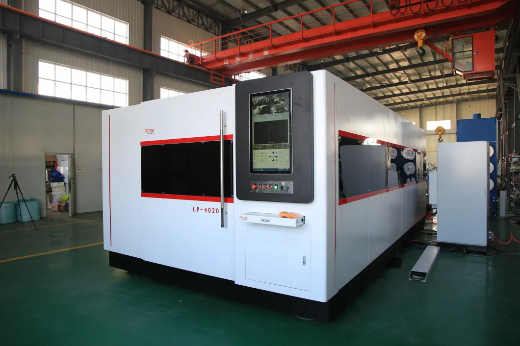 Jinan Manufacturer CNC Laser Fiber Cutter Double Work Table with Protection Cover Sheet Metal Plate Fiber Laser Cutting Machine for Elevator Industry