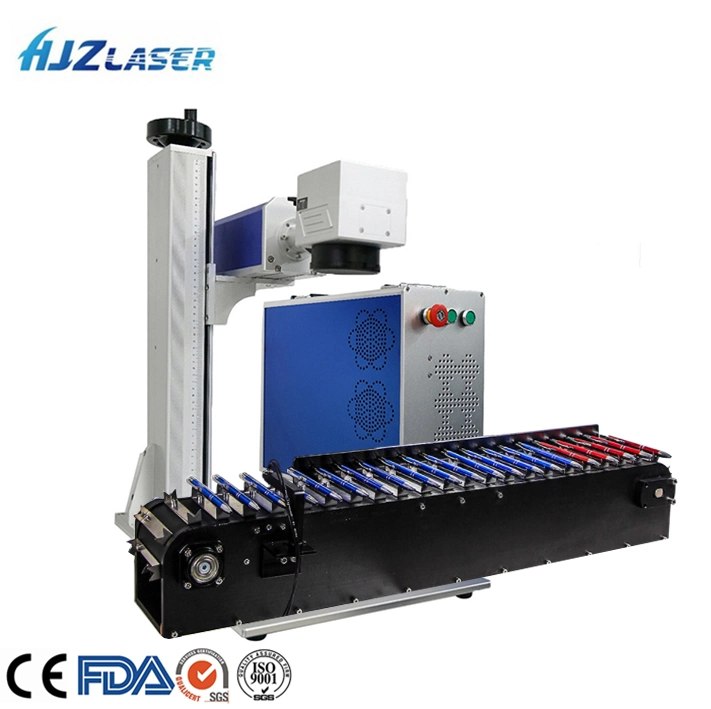 CO2 Laser Marking Machine with Conveyor Belt for Pen Marking Engraving