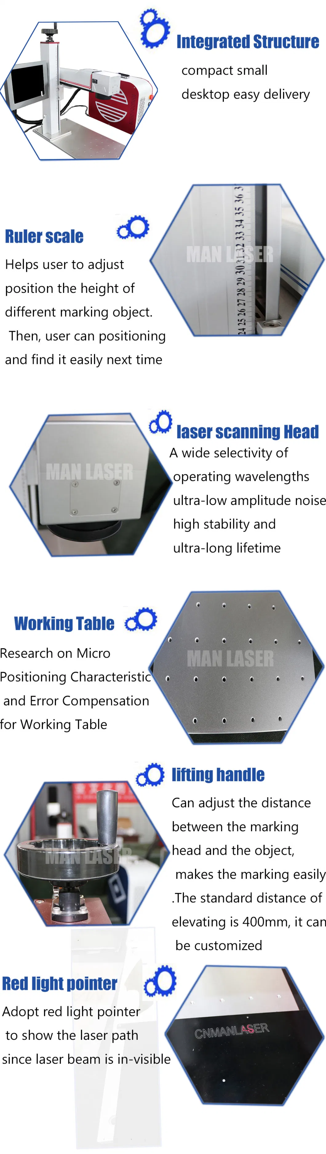 Raycus 10W /20W/ 30W /50W /YAG/ Rotary 3D Mini Meta/PVC/PPR/ Portable CO2 Laser Marking/Cutter/Engraver/Logo Printing/ Engraving Machine /Laser Marker Machine