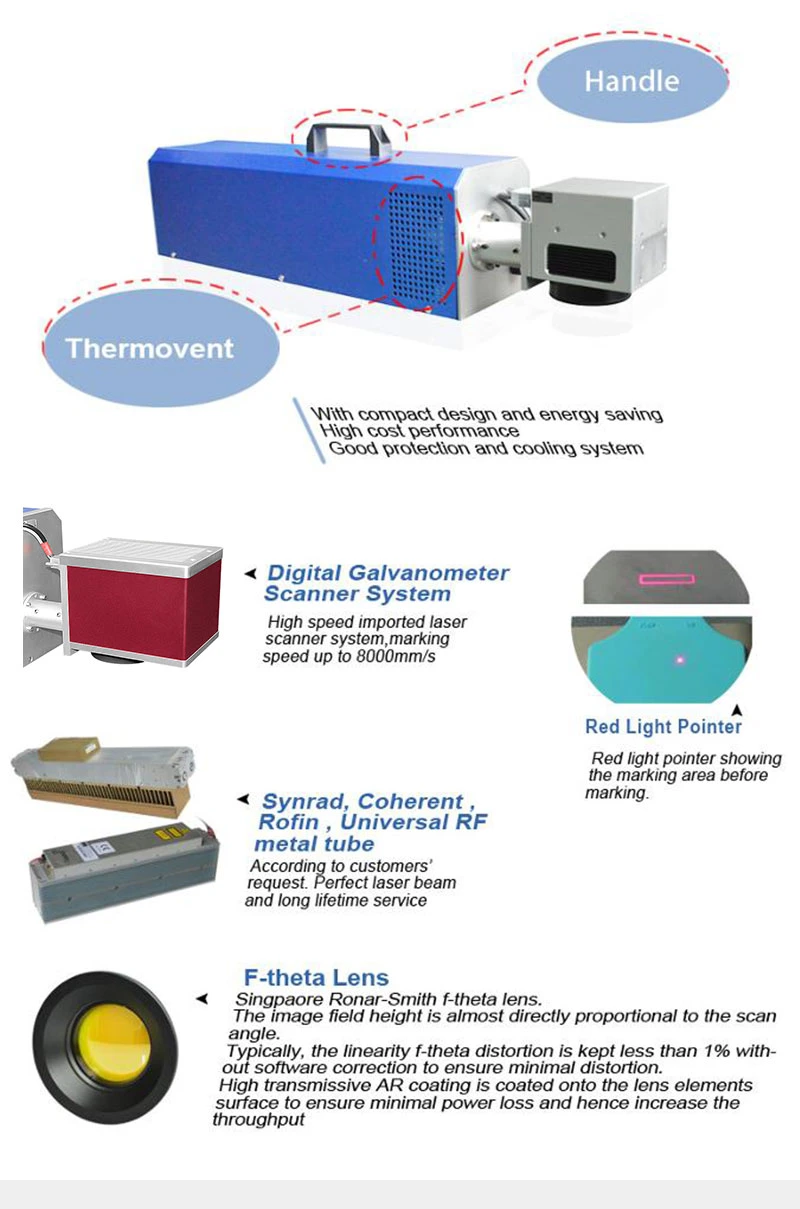 Affordable Portable Low Power CO2 Laser Marking Machine with Exchange Table