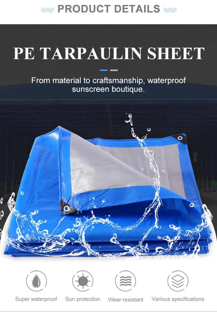 Durable Waterproof Drawstring PE Tarpaulin Leaf Poly Tarp