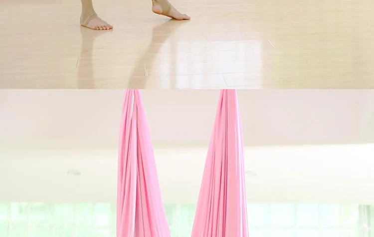 Jade Green Pink Nylon Doorway Aerial Swing Yoga Hammock, Hammock for Air Yoga