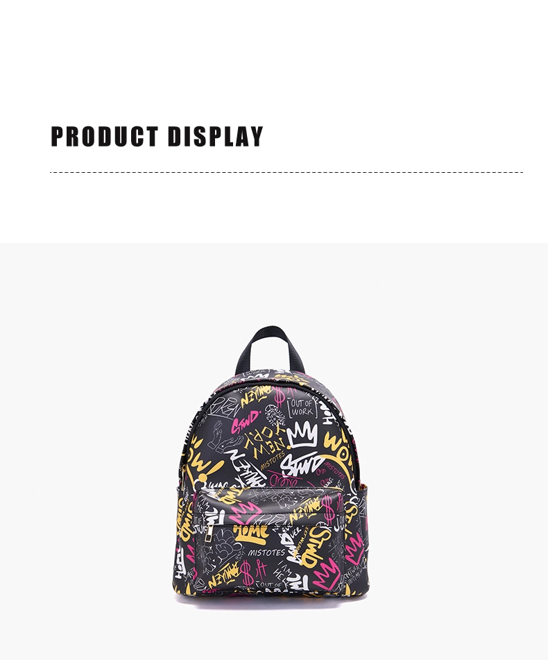 Women Handbag Water Resistant Backpack Outdoor Travel Backpacks Unisex School College Students Fashion PU Leather Printing Backpack